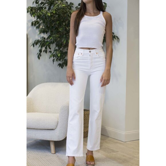 ** AS IS ** Re/Done 90's High Rise Jean in White, size 28 - Picture 13 of 15